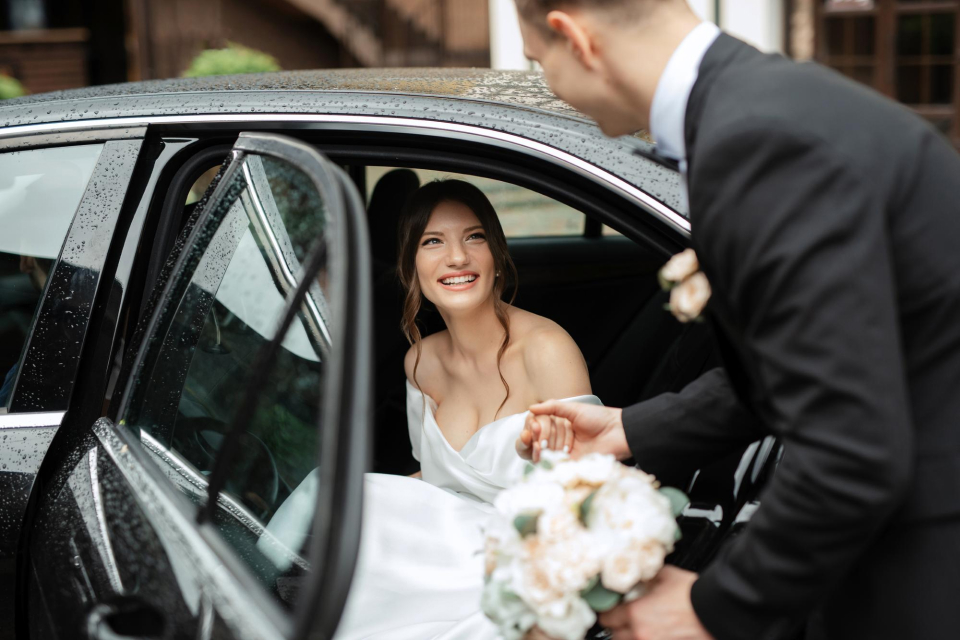 Bride In Car